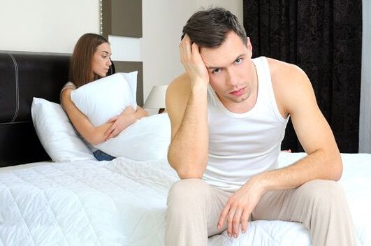 When a man is excited, he becomes upset due to pathological discharge